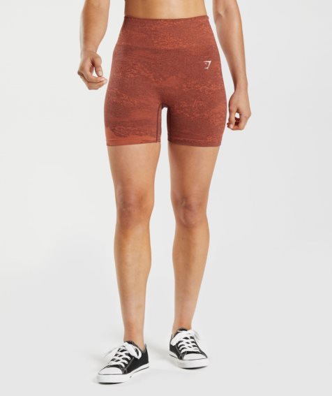 Women's Gymshark Adapt Camo Seamless Shorts Brown | CA 3N8A51